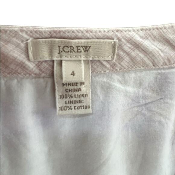 J. Crew Geometric Linen Dress - Size 4 - Picture 9 of 12